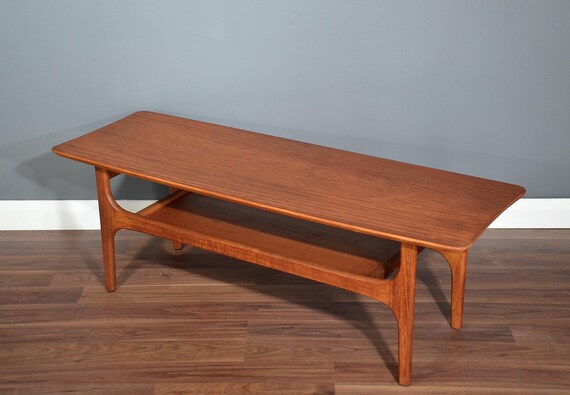 Midcentury Two Tier Teak Coffee Table Fantastic Vintage Etsy