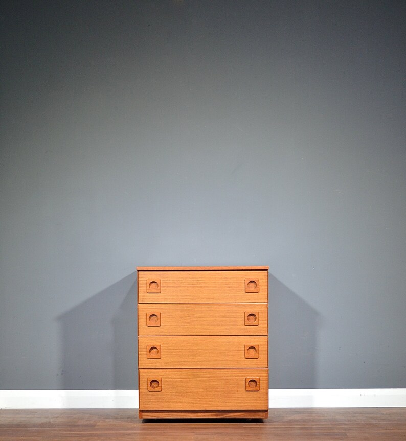 Vintage Midcentury Austinsuite Teak Chest Of Drawers Etsy