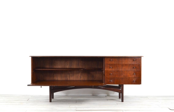 Midcentury Teak And Afromosia Sideboard, Johnby 6 Drawer Double Dresser White