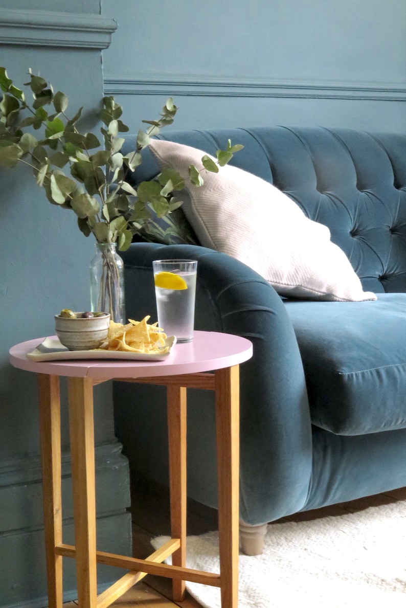 40 Off Ex Display Ta Bl Nude Vintage Style Folding Side Table Coffee Table Occasional Table Modern Mid Century Retro Style