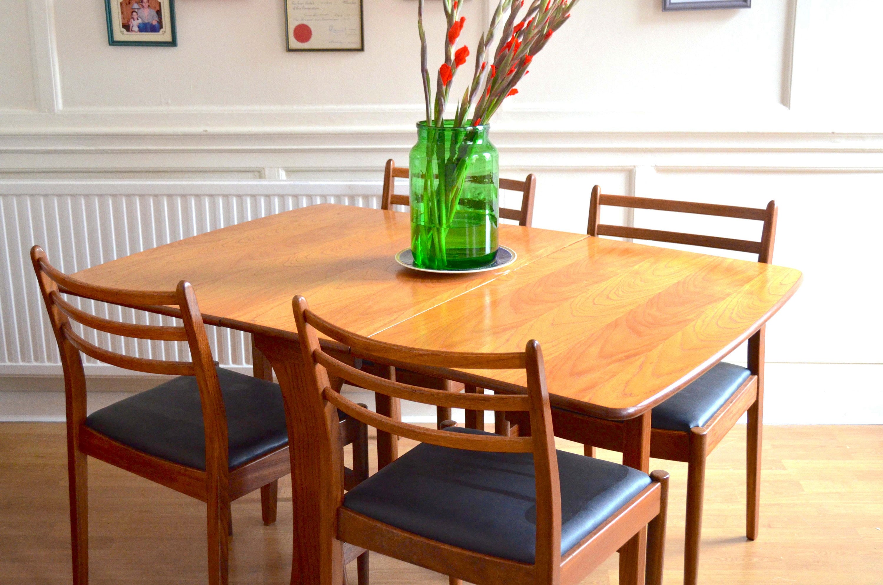 Midcentury G Plan Drop Leaf Teak Table and 4 Chairs. Delivery. Etsy UK