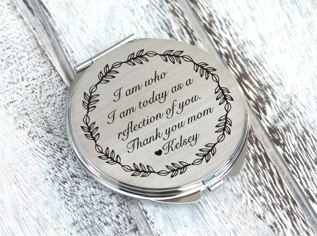 Personalized engraved pocket mirror compact mirror wedding Etsy