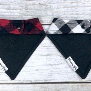 Black and White or Red and Black Buffalo Plaid Flannel Baby Blankets and Matching Drool Bibdanas image 3