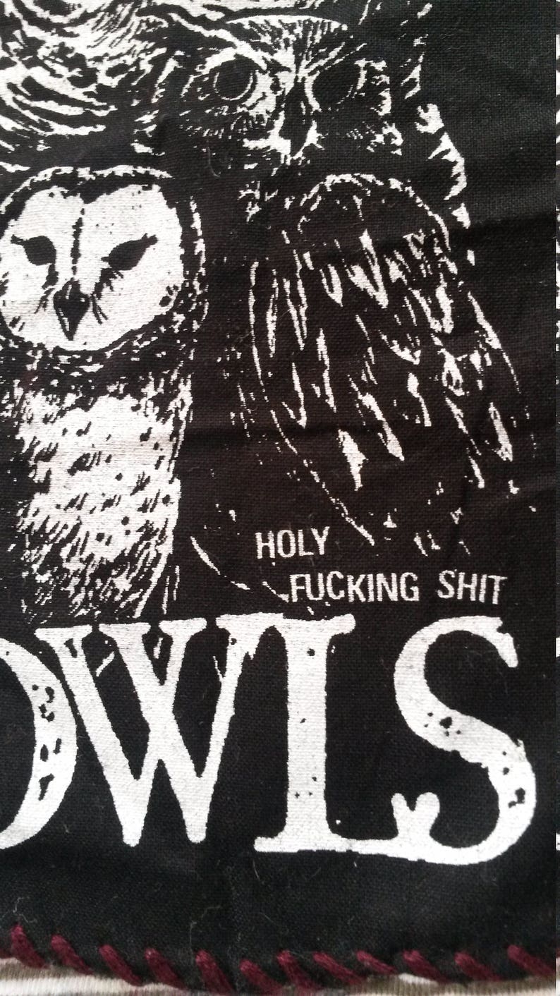 Baby Shower Gift OWLS Punk Rock 3m Striped T-Shirt Unisex Cute Animal Nature Profanity 3mo Cool Unique Olive Green Handmade Patch