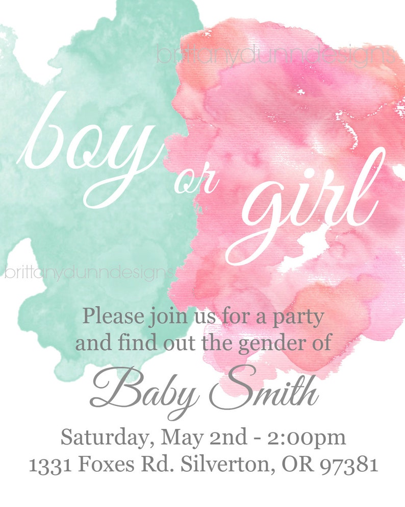 Gender Reveal Invitation Etsy