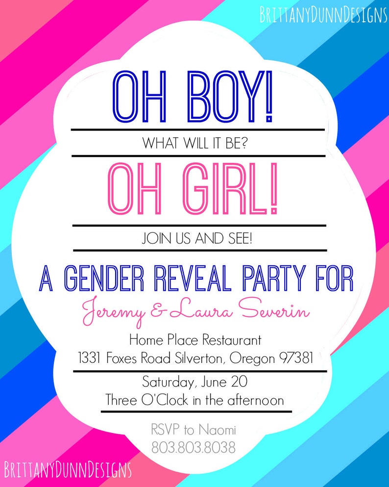 Gender Reveal Invitation Etsy
