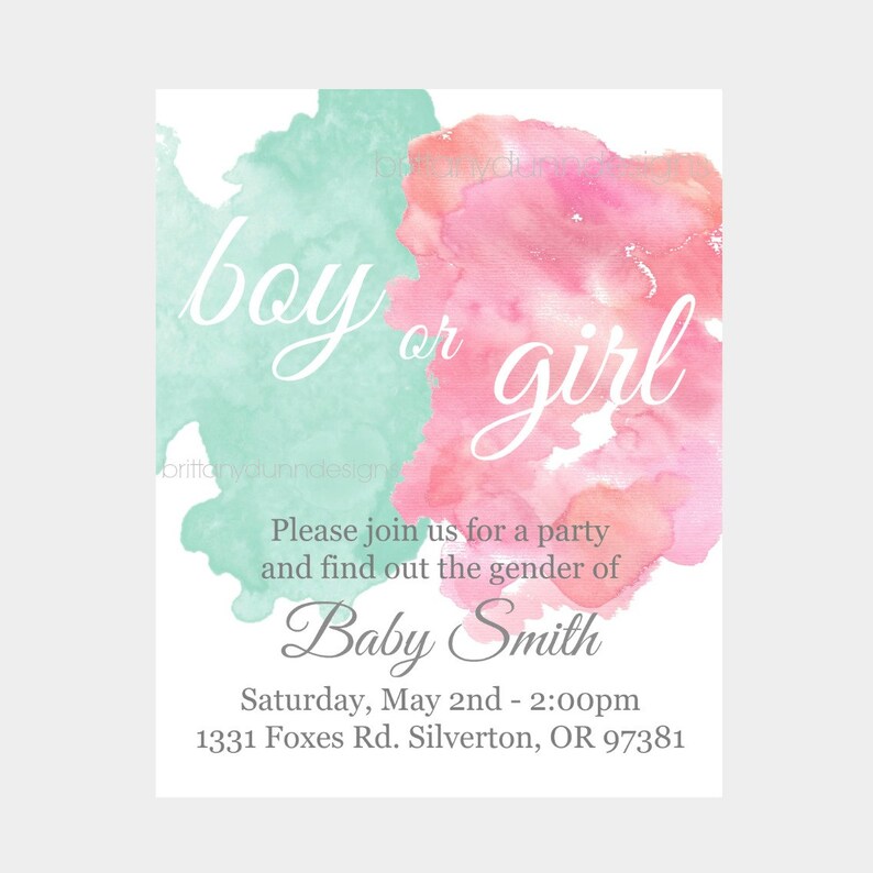 Gender Reveal Invitation Etsy