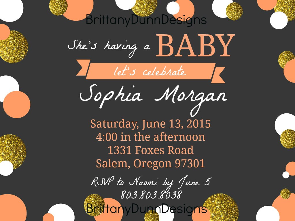 Baby Shower Invitation Confetti Girl Etsy