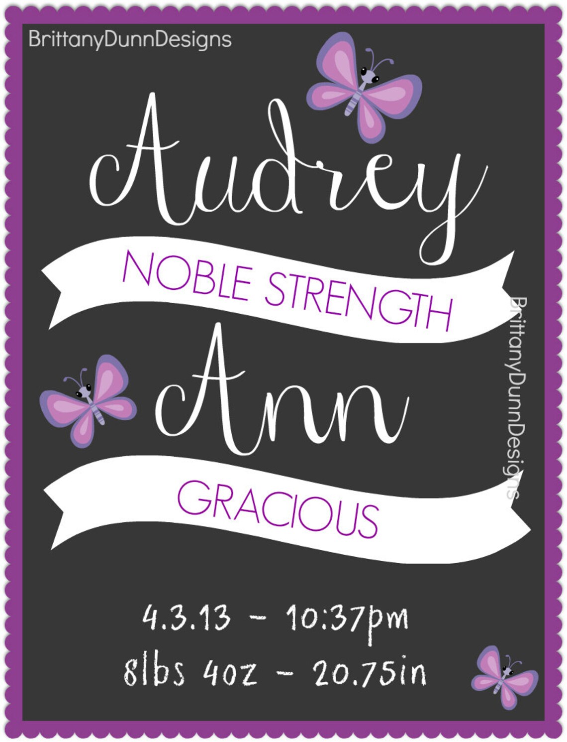 Baby Name Meaning Printable Decoration - Etsy