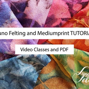 Nunofelting and Leaf Print 2-in-1 VIDEO classes and PDF Tutorial, Mediumprint, Ecoprint, Botanical Printing, Silk nuno felt, contact dyeing
