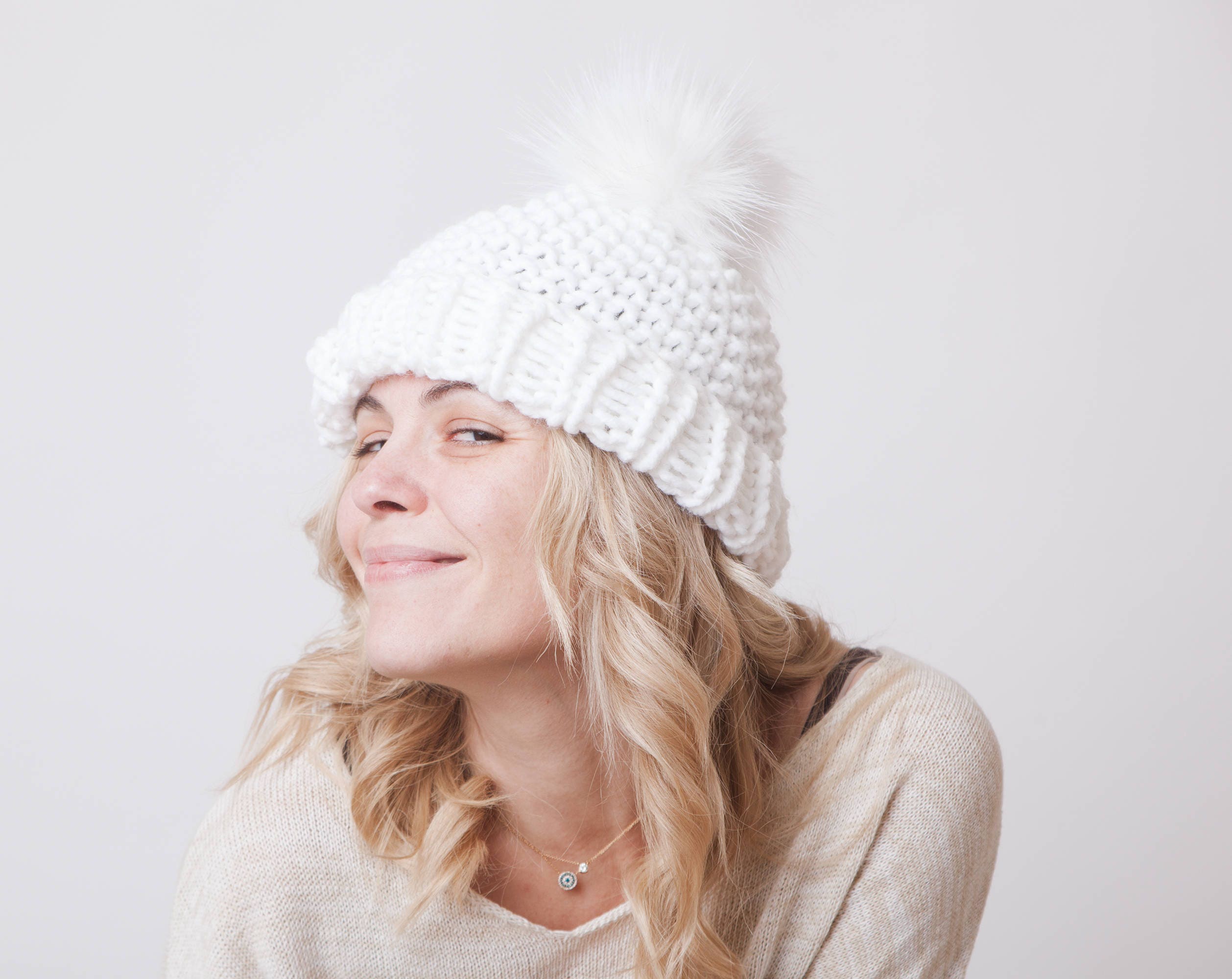 faux fur beanie hat
