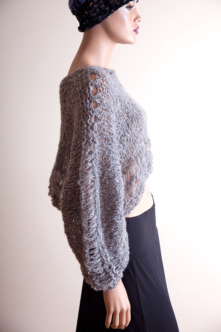 Cropped Boho Light Sweater Loose Knit Short Alpaca Jumper - Etsy