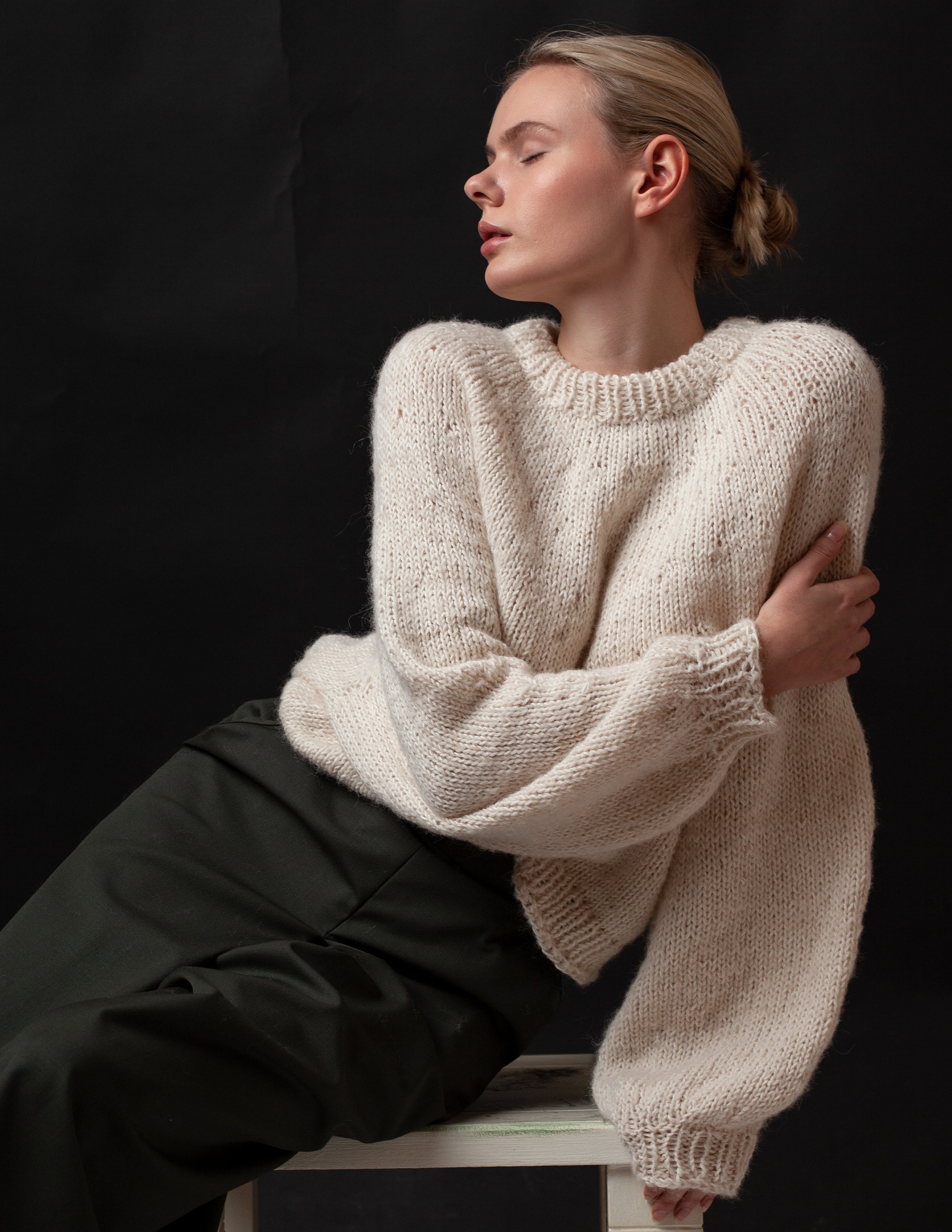 Classic Knit Oversized Sweater in off White Seamless With - Etsy