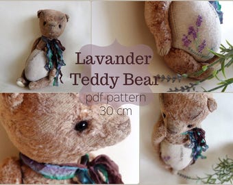 PDF Pattern Teddy Bear Lavander Lover 30 cm/11,8 inches, instant download