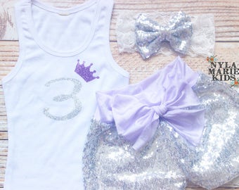 3rd birthday outfit, Purple Birthday Outfit, Princess Birthday Outfit, Sophia the 1st, 3rd birthday shirt, toddler, girls third birthday,