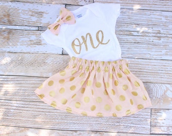 Pink First Birthday Outfit, Girls Birthday, Baby twirl skirt, 1st birthday outfit, toddler birthday, cake smash outfit girl