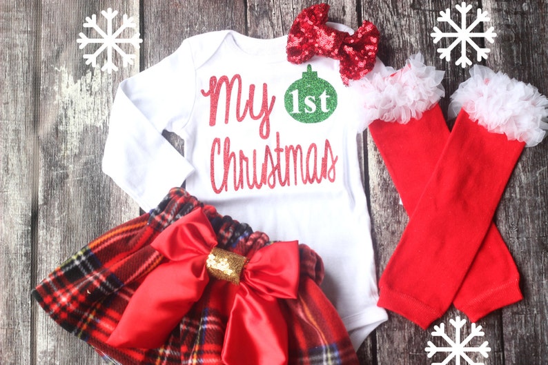 My 1st Christmas, Baby Christmas Outfit, Newborn First Christmas Outfit, Baby's 1st Christmas, Baby Girl Christmas Outfit 