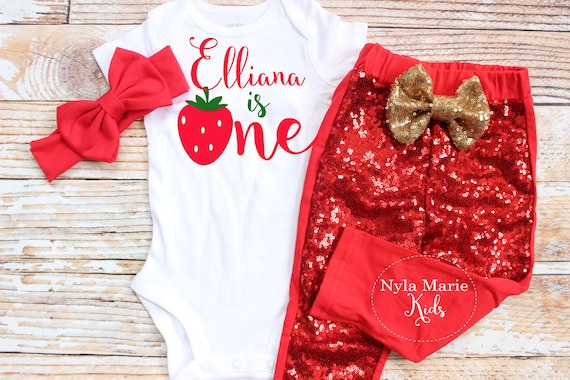strawberry shortcake first birthday outfit