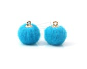 BSC-361-G 4pcs Fur Bead Charms 15mm x 17mm fur ball charms