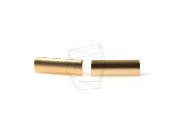 ERG-482-MG/2PCS/Curved Short Bar Earring Post/5mm x 15mm/Matte Gold Plated over Brass/Jewelry Making