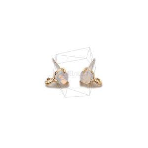 ERG-1657-G/2Pcs-Simple glass  Post Earring/4mmx6mm /Gold Plated over Brass,silver post,Glass/Jewelry Making