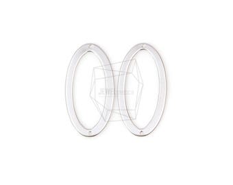 PDT-1206-MR/2 stuks/plat ovaal frame hanger/15 mm x 31 mm/mat gerhodineerd over messing/sieraden maken