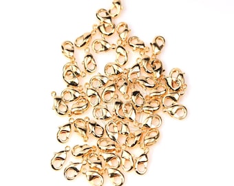 BSC-002-G/50 pcs, 9mmx5mm, Small lobster clasp/Gold Plated over brass/Jewelry Making