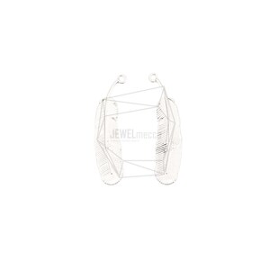 PDT-2574-MR/2Pcs-Leaf Pendant/ 8mm x 30mm/Matte Rhodium Plated Over Brass/Jewelry Making