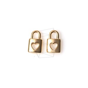 PDT-1018-MG/2PCS/Heart Locket Pendant/5mm x 8mm/Matte Gold Plated over Brass/Jewelry Making