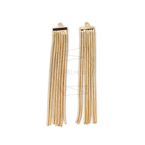 ERG-1127-G/2PCS/Kettenquaste Charm/10mm X 55mm/Vergoldet über Messing