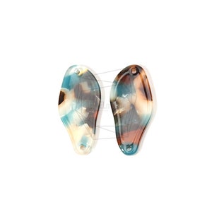 BSC-540-G/4PCS/Celluloid Cloud Pendant with 2 Holes /15mm X 30mm/Mix Plated Over Brass , Celluloid/Jewelry Making