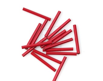 PDT-629-R/5PCS/Color Coated Cylinder Pendant/2cm/Red Color Coated Over Brass/Jewelry Making