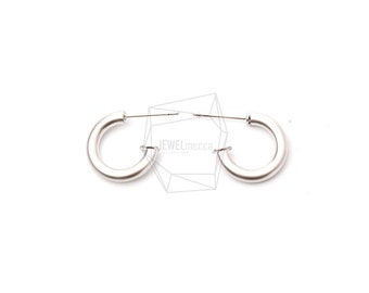 ERG-1040-MR/2PCS/Hoop Post Earrings/12mm X 12mm/Matte Rhodium Plated Over Brass/Jewelry Making