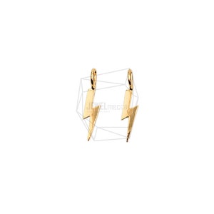 PDT-2588-G/2PCS/Blitz Anhänger/4,3mm X 20mm/Vergoldet über Messing/Schmuckherstellung