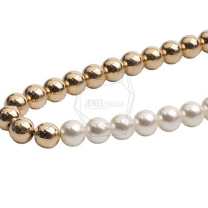 CHN-087-G/1pcs/ball chain necklace/43cm/Gold Plated Over Brass,Emotion Pearl