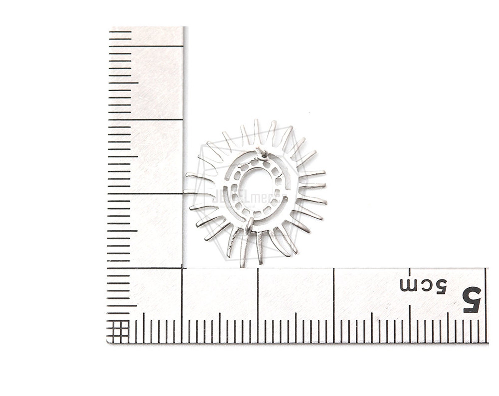 Erg-1281-mr/2pcs/cubic Sun Post Earrings/19mm X 21mm/matte Rhodium ...