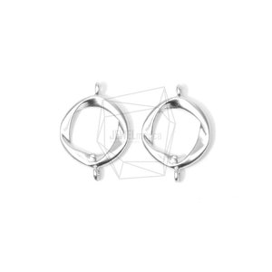 PDT-1403-MR/2PCS/Mobius Pendant/10mm X 15mm/Matte Rhodium Plated Over Brass/Jewelry Making