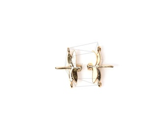 PDT-723-G/2PCS/Dragonfly Pendant/13mm x 9mm/ Gold Plated Over Brass/Jewelry Making