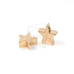 PDT-195-G/5Pcs-star Pendant/ 8mmx8mm /Gold Plated over brass/Jewelry Making