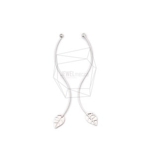 PDT-1894-MR/2PCS/Wavy Wire Pendant/10mm x 60mm/Matte Rhodium  Plated over Brass/Jewelry Making