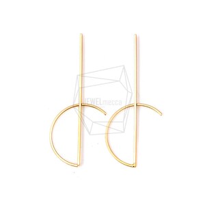 PDT-749-MG/2PCS/Half Circle Wire Pendant/63mm x 28mm/Matte Gold Plated over Brass/Jewelry Making