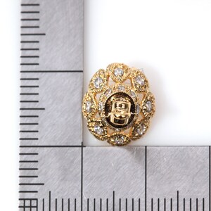 PDT-322-G/2pcs-CZ beads cap Dangle with peg/12mm x 12mm / Gold Plated over brass/Jewelry Making image 5