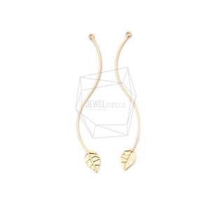PDT-1894-MG/2PCS/Wavy Wire Pendant/10mm x 60mm/Matte Gold Plated over Brass/Jewelry Making