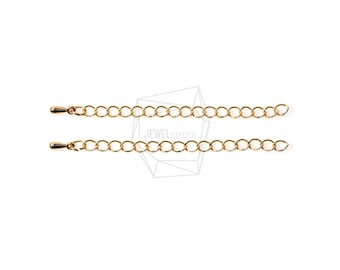 CHN-009-G/10PCS/Chain Extender/57mm/Gold Plated over Brass/Jewelry Making