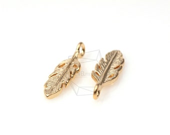 PDT-127-MG/5Pcs-leaf Pendant / 5mm x 14mm /Matte Gold  Plated over brass/Jewelry Making