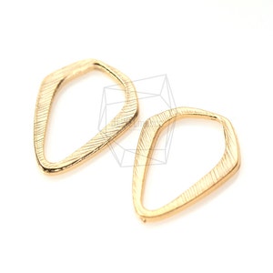 PDT-350-MG/5Pcs-Ellipse  Connector/  15mm x 19.5mm /Matte Gold  Plated over pewter/Jewelry Making