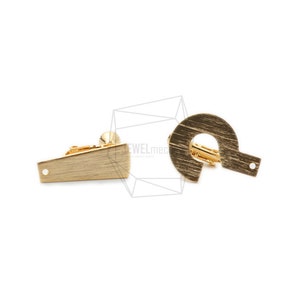 ERG-1280-MG/2PCS/Punctuation marks Non Pierced Screw Back Clips Earring/25mm x 20mm/Matte Gold Plated over Brass/Jewelry Making