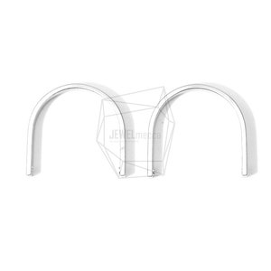 PDT-1427-MR/2PCS/U Pendant /20mm X 20mm/Matte Rhodium Plated Over Brass/Jewelry Making