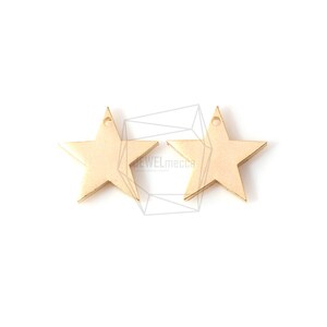 PDT-931-MG/2pcs/Star  Pendant/17mm x 17mm/Matte Gold Plated Over Brass/Jewelry Making