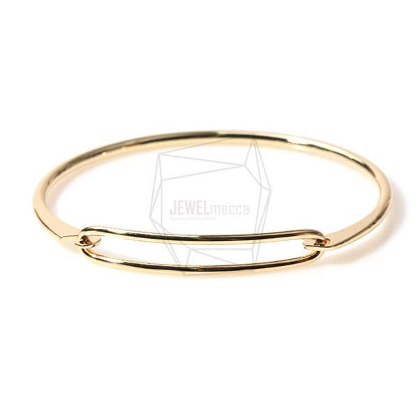 BRA-015-G/1PC/Simple Bar Outline Bracelet/1.2mm/Gold Plated over Brass/Jewelry Making